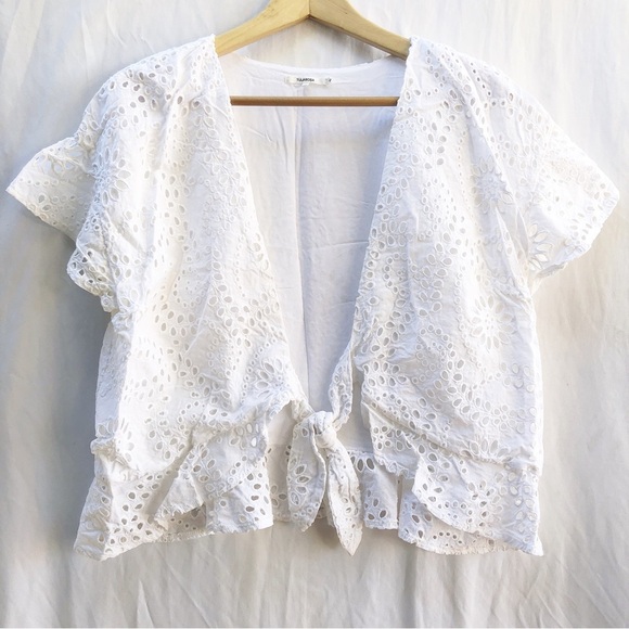 TULAROSA X REVOLVE | WINNIE WHITE EYELET BLOUSE XL - Picture 3 of 7